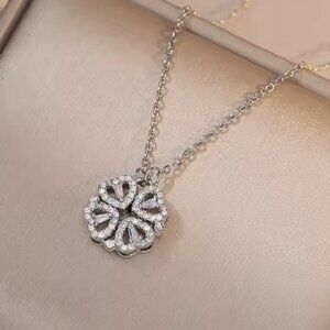 4 Leaf Clover Infinity Necklace 925 Sterling Silver